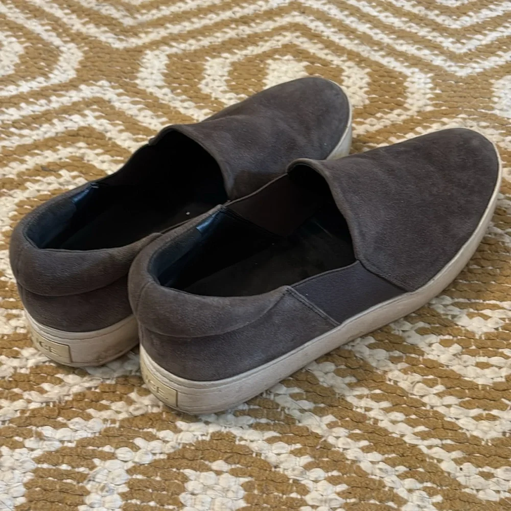 Vince gray suede platform flats